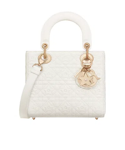 Dior Small Lady  Shoulder Bag In White