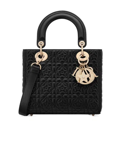 Dior Small Lady  Shoulder Bag In Black