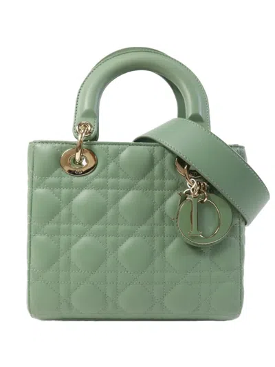 Pre-owned Dior Small Lady  Shoulder Bag In Green