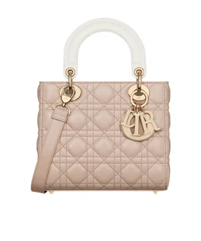Dior Small Lady  Shoulder Bag In Nude