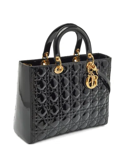 Pre-owned Dior Small Lady  Tote Bag In Black