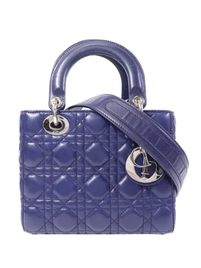 Pre-owned Dior Small Lady  Tote Bag In Blue