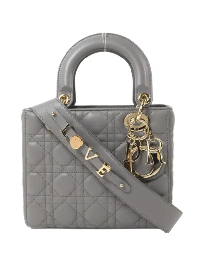 Dior Small Lady  Tote Bag In Grey