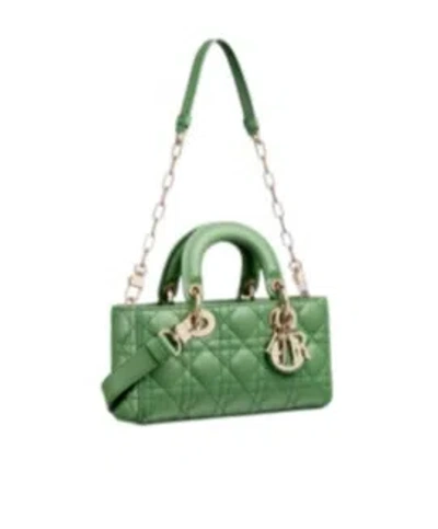 Dior Small Ladyd-joy Shoulder Bag In Green