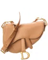 Dior Small Leather Saddle Bag In Brown