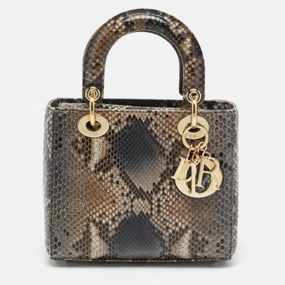 Pre-owned Dior Small Multicolor Python Tote
