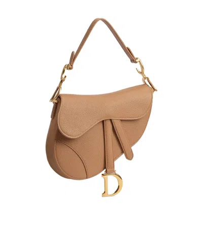 Dior Small Saddle Bag With Strap In Brown
