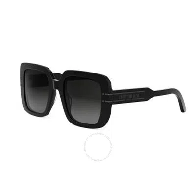 Dior Smoke Gradient Square Ladies Sunglasses Signature S11i 14a1 Cd40171i 01b 54 In Black/gray Gradient