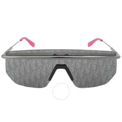 Dior Smoke Mirror Logo Shield Men's Sunglasses Motion M1i H0a8 00 In Gun Metal / Gunmetal