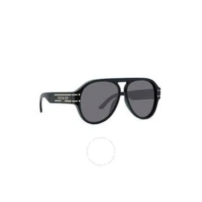 Dior Smoke Pilot Ladies Sunglasses Signature A1u Cd40047u 58 In Black