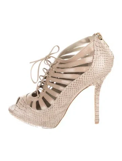 Pre-owned Dior Snakeskin Animal Print Pumps In Neutral