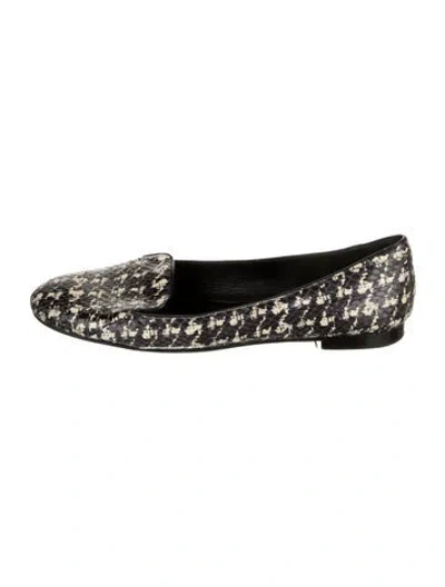 Pre-owned Dior Snakeskin Tweed Pattern Loafers In Multi