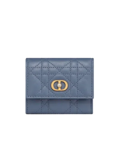 Dior Snap Wallet In Blue