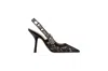 Dior Black Leather Butterfly Slingback Pumps For Women In Black