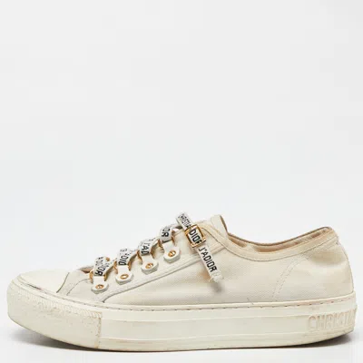Pre-owned Dior Sneakers Size 38.5 In Cream