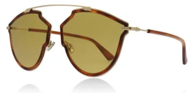 Pre-owned Dior So Real Rise Sunglasses 006j-70 58mm Gold-havana / Brown Lens