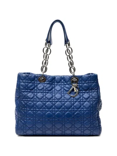 Pre-owned Dior Soft Shopping Tote Bag In Blue
