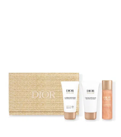 Dior Solar Escape Essentials Skincare And Sun Protection Set In White
