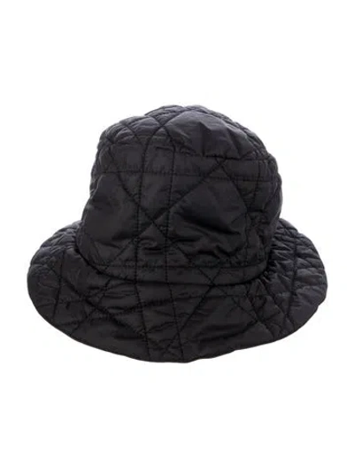 Pre-owned Dior Solid Bucket Hat In Black