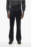 Dior Solid Color Virgin Wool Pants With Belt Loops In Black