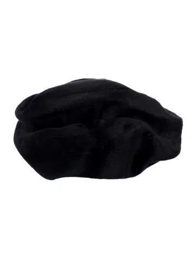 Pre-owned Dior Solid Felt Beret In Black