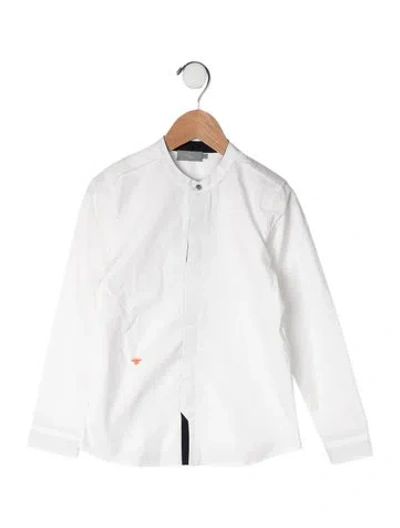 Pre-owned Dior Kids' Solid Long Sleeve Dress Top In White