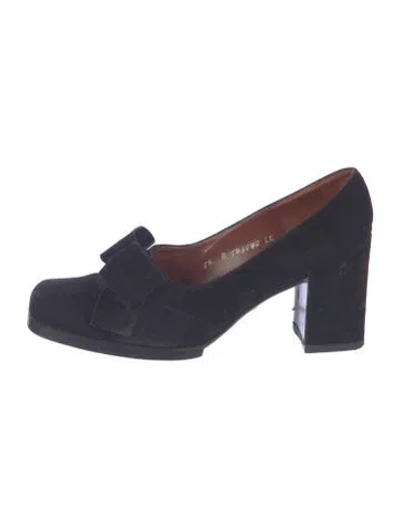 Pre-owned Dior Souliers Suede Pumps In Black