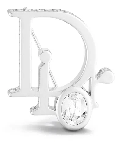 Dior Sparkle Brooch In Brass With Silver-tone Finish