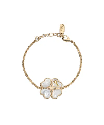 Dior Sparkling Clover Bracelet In Yellow