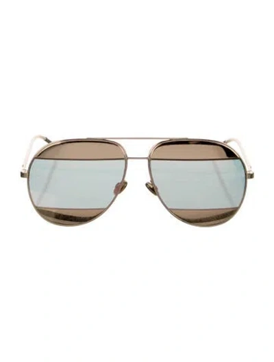 Pre-owned Dior Split 1 Aviator Sunglasses In Gold/metallic