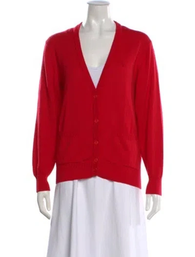Pre-owned Dior Sports V-neck Sweater In Red