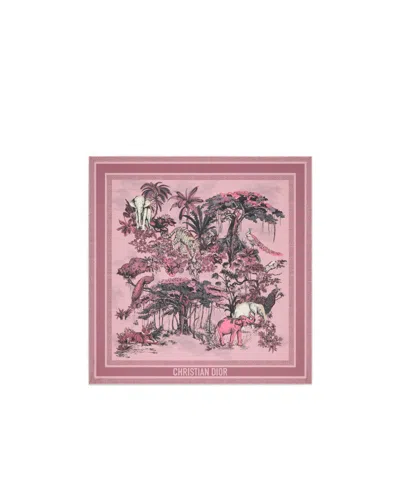Dior Square 90 Canvas De Jouy Scarf In Pink