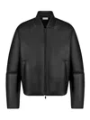 Dior Square-cut Leather Jacket In Black