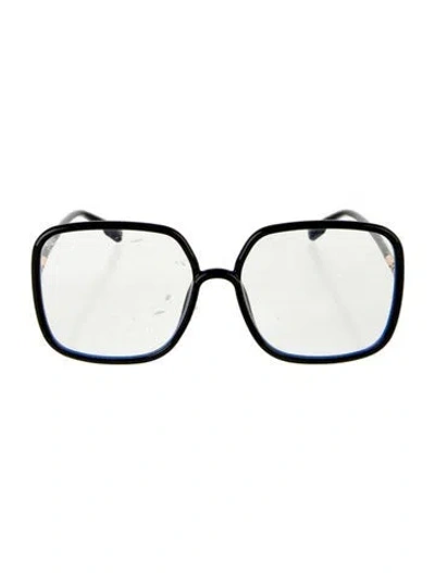 Pre-owned Dior Square Eyeglasses In Black