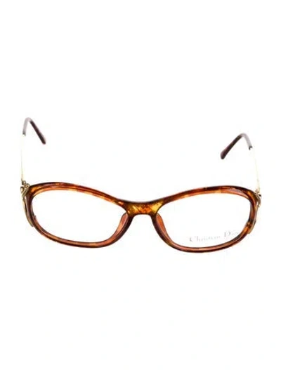 Pre-owned Dior Square Eyeglasses In Brown