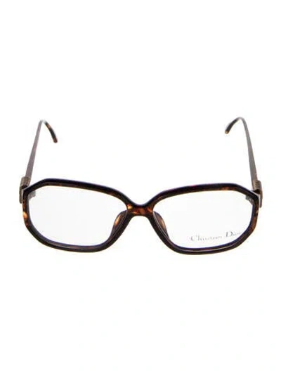 Pre-owned Dior Square Eyeglasses In Brown