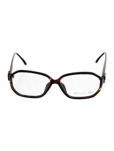 Pre-owned Dior Square Eyeglasses In Brown