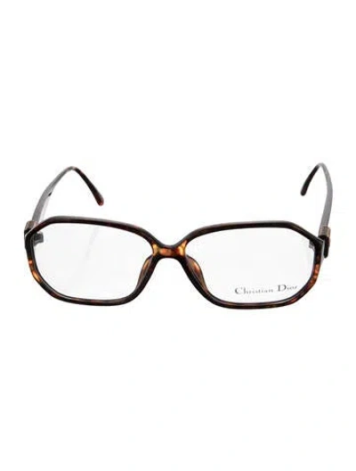 Pre-owned Dior Square Eyeglasses In Brown