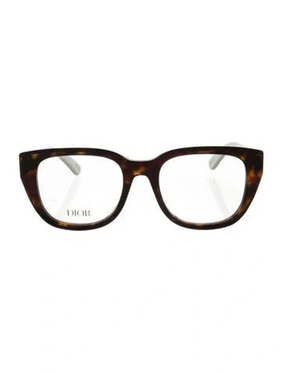 Pre-owned Dior Square Eyeglasses W/ Tags In Brown