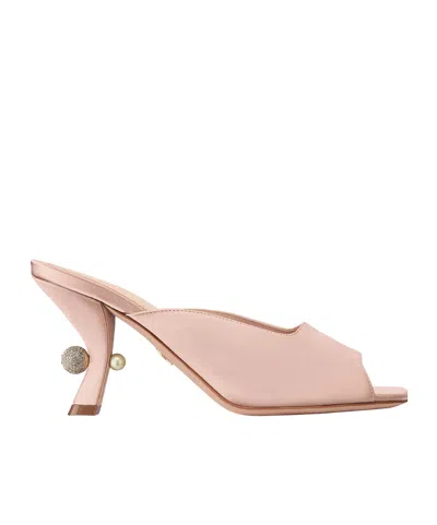 Dior Square-headed High-heeled Sandals In Nude