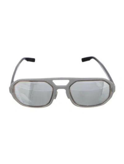 Pre-owned Dior Square Mirrored Sunglasses In Silver