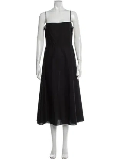 Pre-owned Dior Square Neckline Long Dress In Black