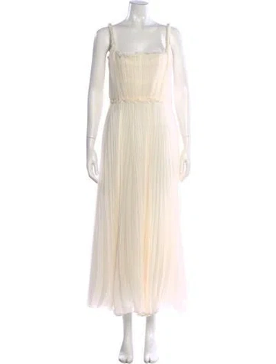 Pre-owned Dior Square Neckline Long Dress In Neutral