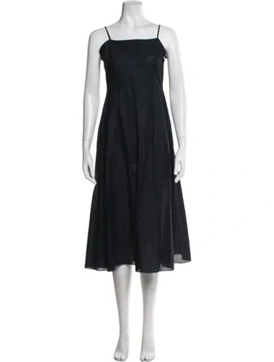 Pre-owned Dior Square Neckline Midi Length Dress In Blue