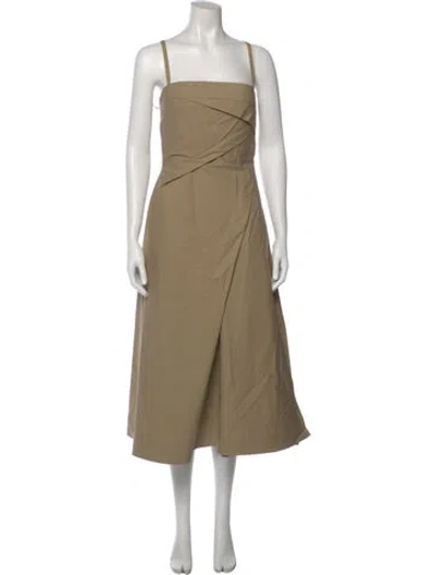 Pre-owned Dior Square Neckline Midi Length Dress W/ Tags In Neutral