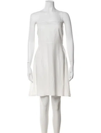 Pre-owned Dior Square Neckline Mini Dress In White