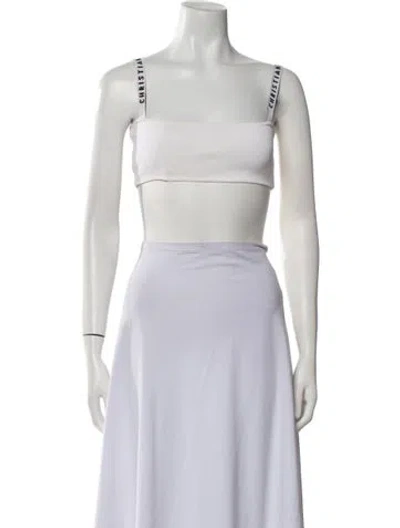 Pre-owned Dior Square Neckline Sleeveless Crop Top In White
