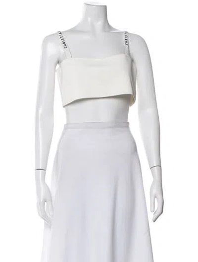 Pre-owned Dior Square Neckline Sleeveless Crop Top In White