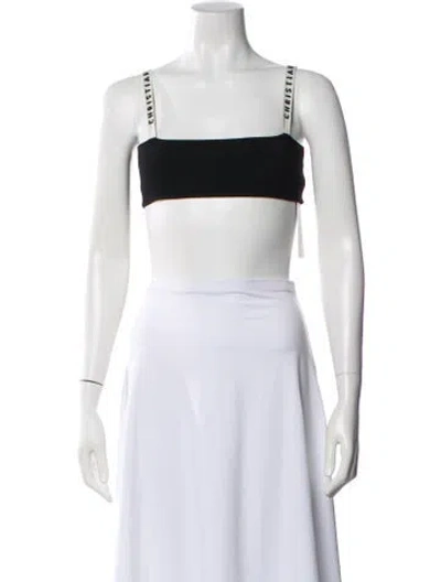 Pre-owned Dior Square Neckline Sleeveless Sports Bra In Black