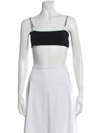 Pre-owned Dior Square Neckline Sleeveless Sports Bra In Black